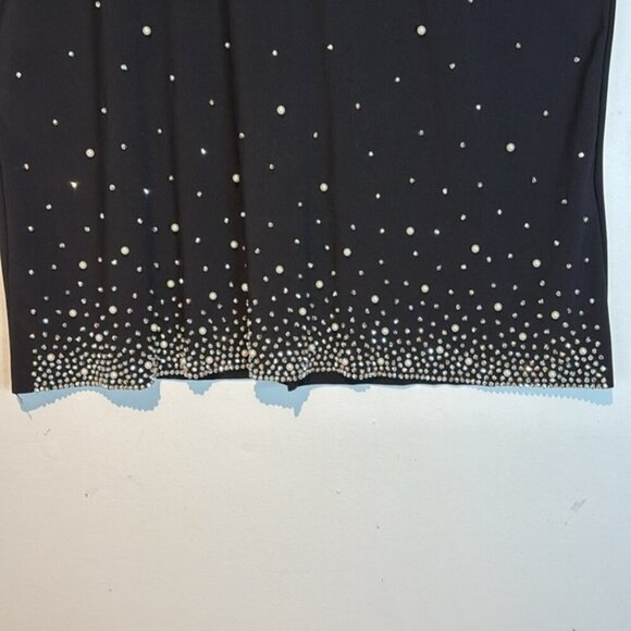 NWT CHAUS NY BLACK EMBELLISHED SILVER & PEARL BEADED SLEEVELESS BLOUSE TOP large - Picture 3 of 12